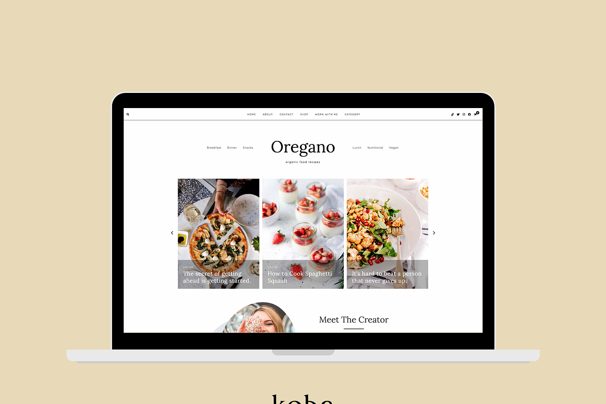 Food Blog WordPress Theme OREGANO, a WordPress Template by KOBA themes (Photo 3 of 6)