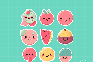 Summer Cute Food Clipart Bundle