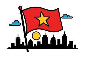 Vector illustration of a waving flag, an Illustration by ZinetroN