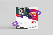 Gym Fitness Instagram Post Design, a Social Media Template by VectStock (Thumbnail 1 of 3)