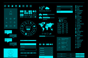 UI kit, mobile and web design vector, a Background Graphic by TeaGraphicDesign