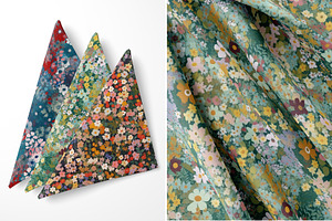 Meadow Flowers Patterns Set