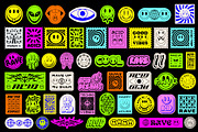 ACID RAVE STICKERS VECTOR SET, an Object Graphic by craftlove (Thumbnail 2 of 3)