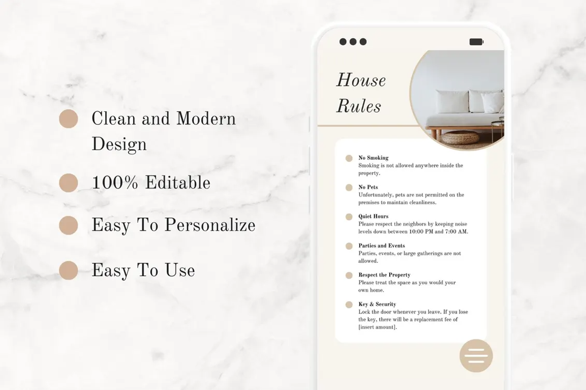Digital Airbnb Welcome Guide, a Websites & App Template by PittaFinePrint (Photo 2 of 6)