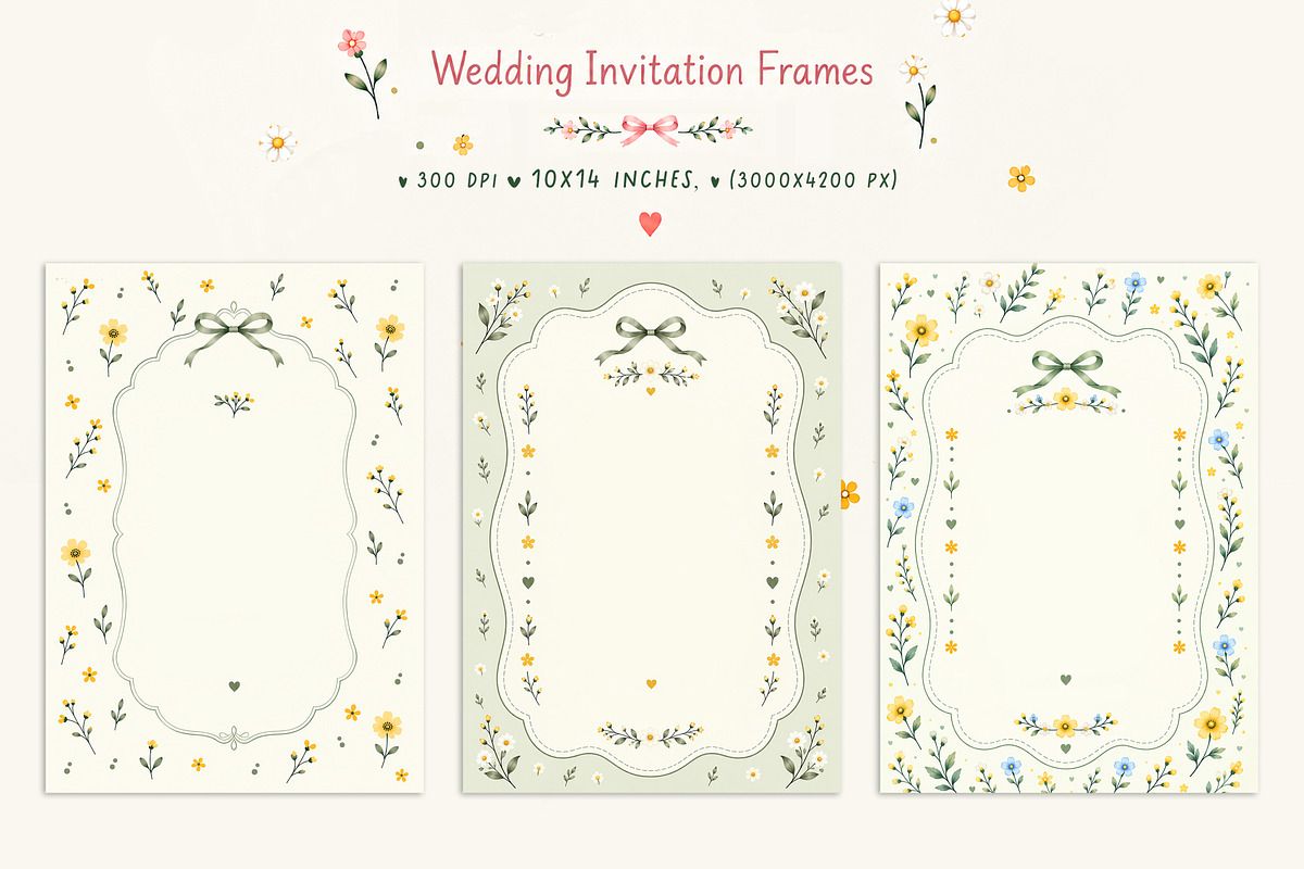 Cottagecore Floral Invitation Frames, a Background Graphic by by creative paper (Photo 10 of 10)