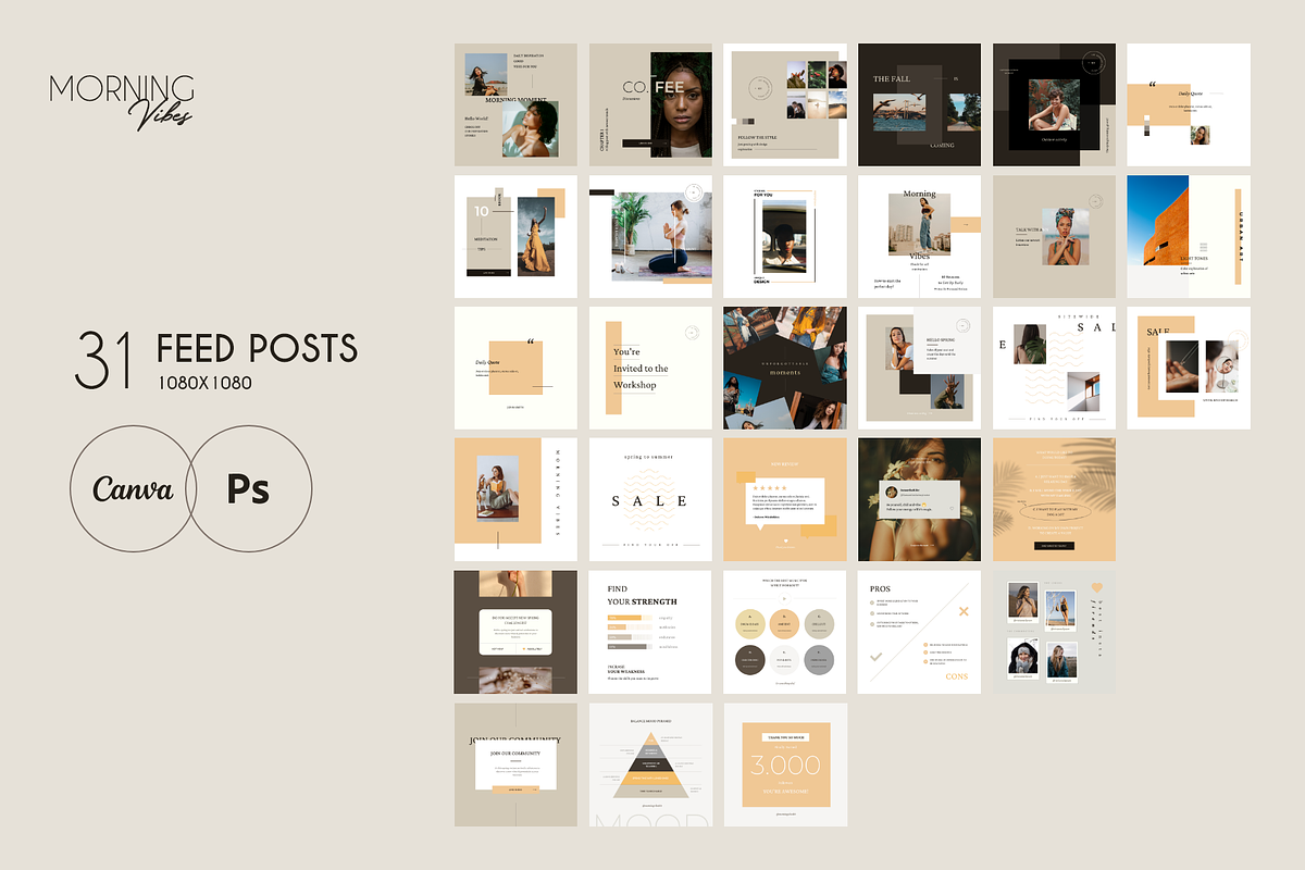 Canva Morning Vibes Social Media Kit, a Social Media Template by Skewline (Photo 8 of 16)