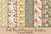 Fall Floral Patterns Seamless, a Pattern Graphic by Chus Moreno Studio (Thumbnail 1 of 8)