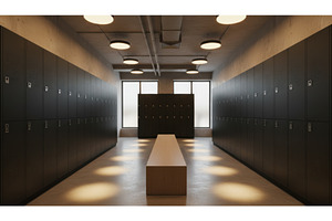 Modern locker room interior with, an Architecture Photo by Igor Tichonow