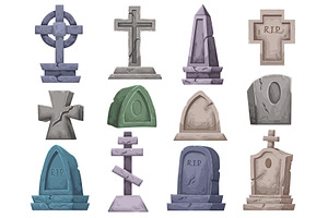 Cartoon Graves. Gravestone, Ancient