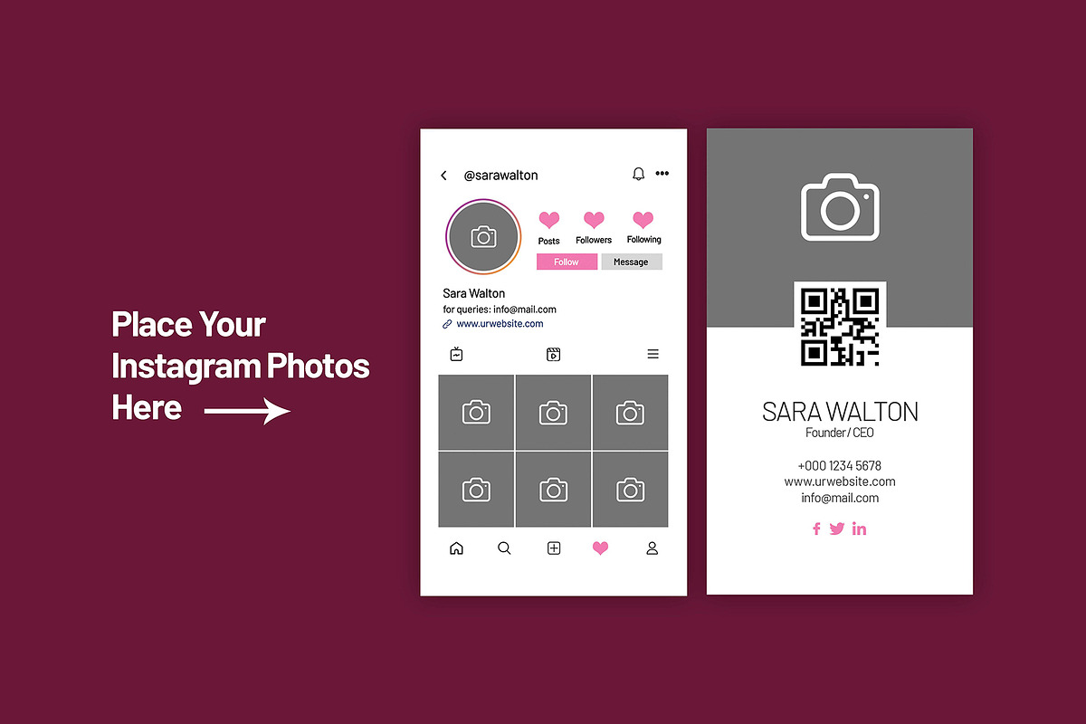 Instagram IG Business Card, a Business Card Template by Saman Osama (Photo 3 of 7)