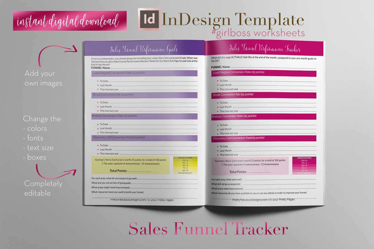 Girlboss Sheets | InDesign Template, a Stationery Template by Planner Templates (Photo 7 of 55)