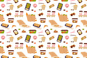 Takeaway food set & seamless pattern, a Food Illustration by Good Studio (Thumbnail 3 of 5)