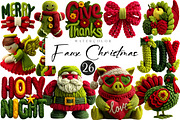 Faux Yarn Christmas PNG Bundle, an Illustration by CreationArt (Thumbnail 1 of 4)
