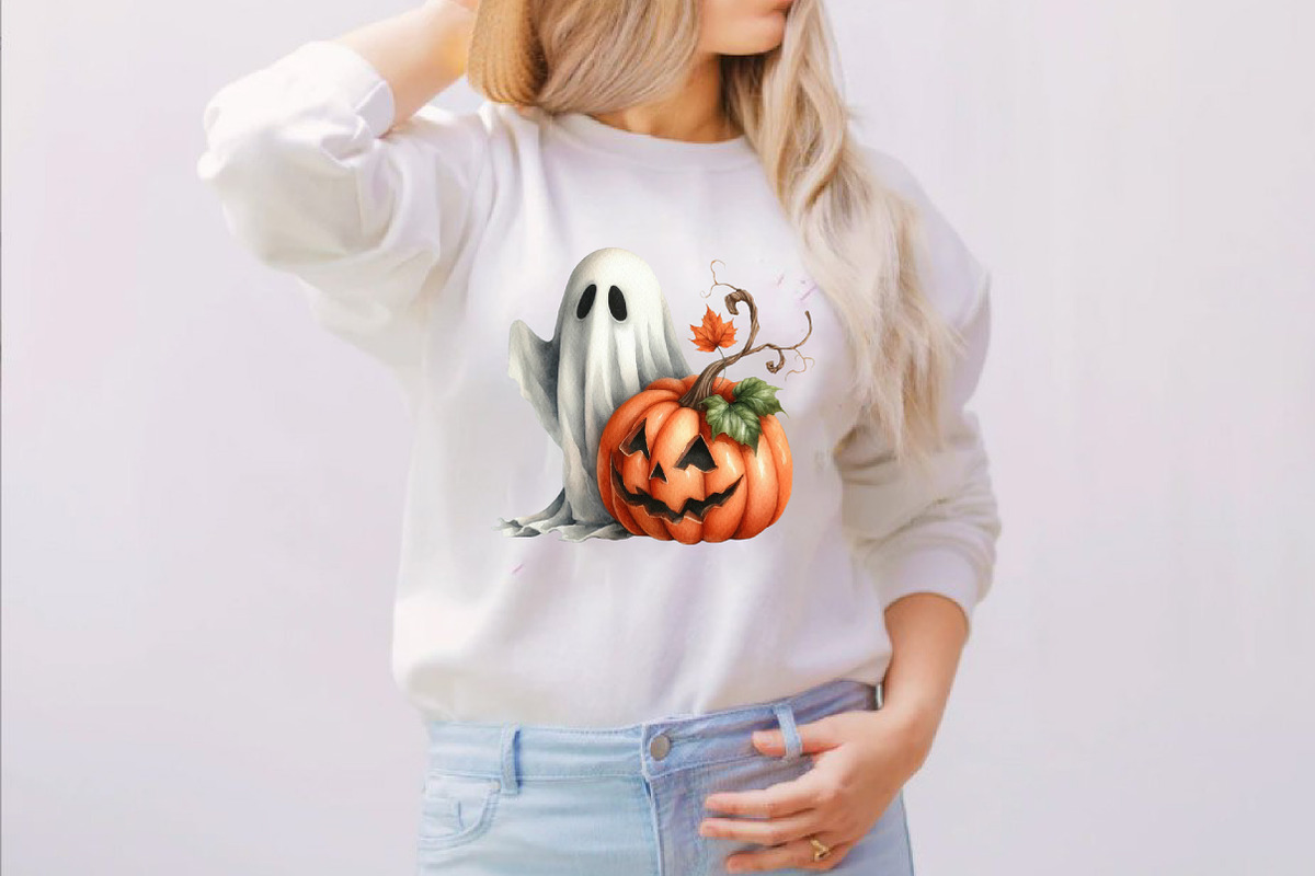 Cute Funny Ghost Pumpkin Halloween, an Illustration by SVGArt (Photo 5 of 8)