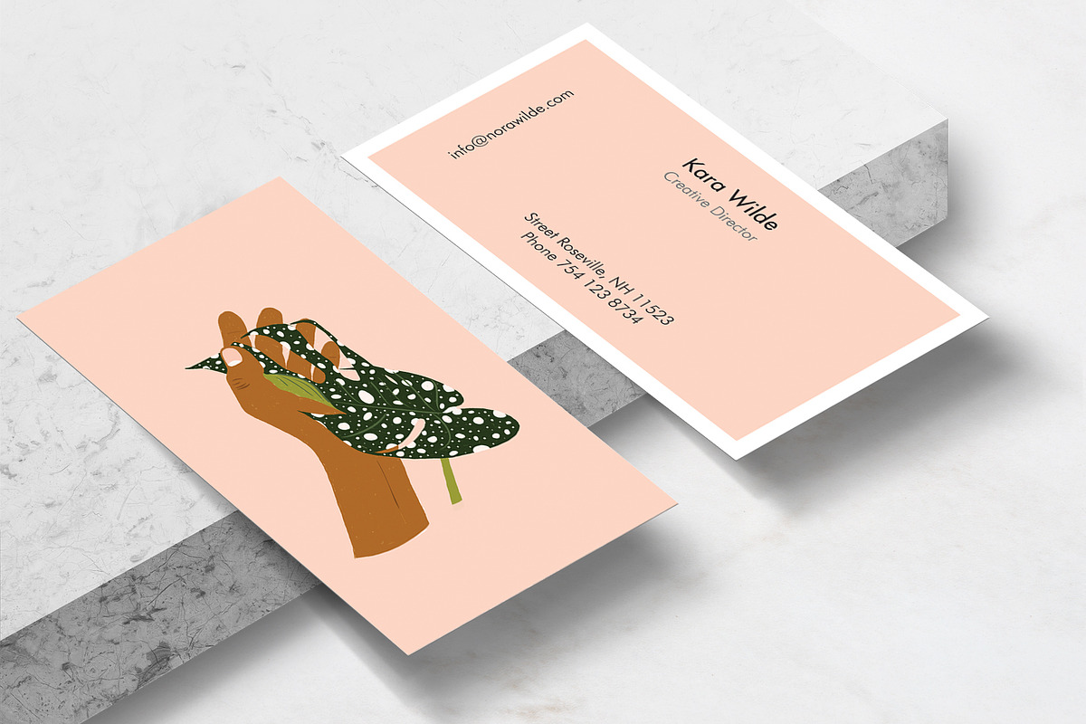 Botanical Love Business Card, a Business Card Template by The Wall Art Mockup Shop (Photo 2 of 2)