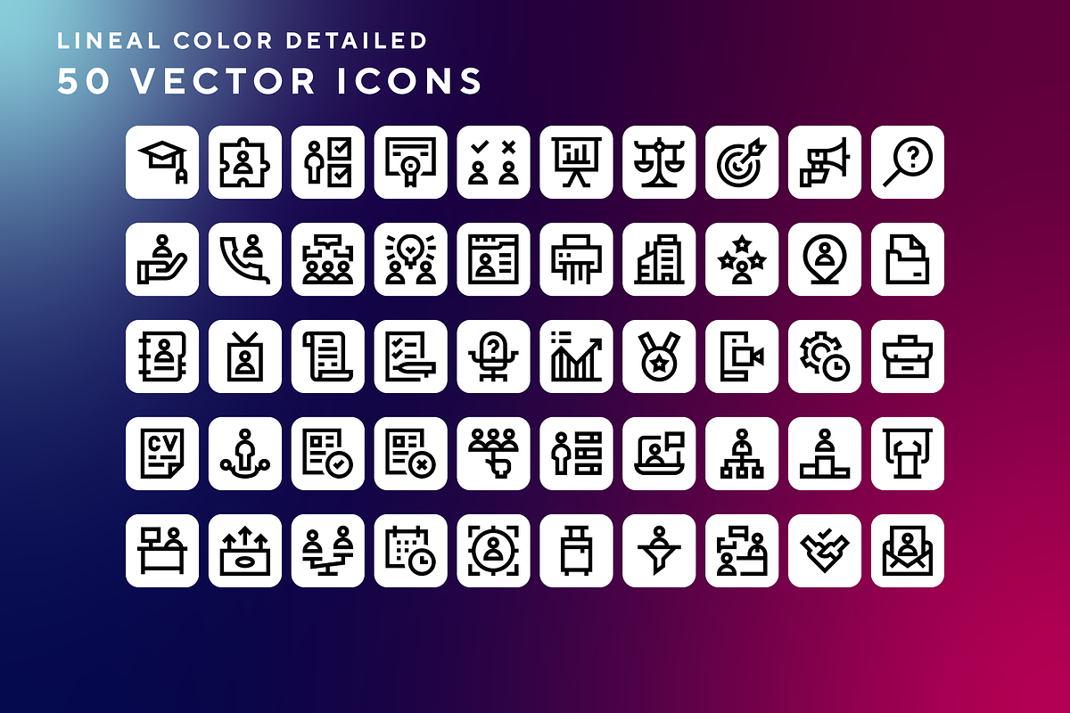 Recruitment icons, an Outline Icon by Wencory (Photo 1 of 2)