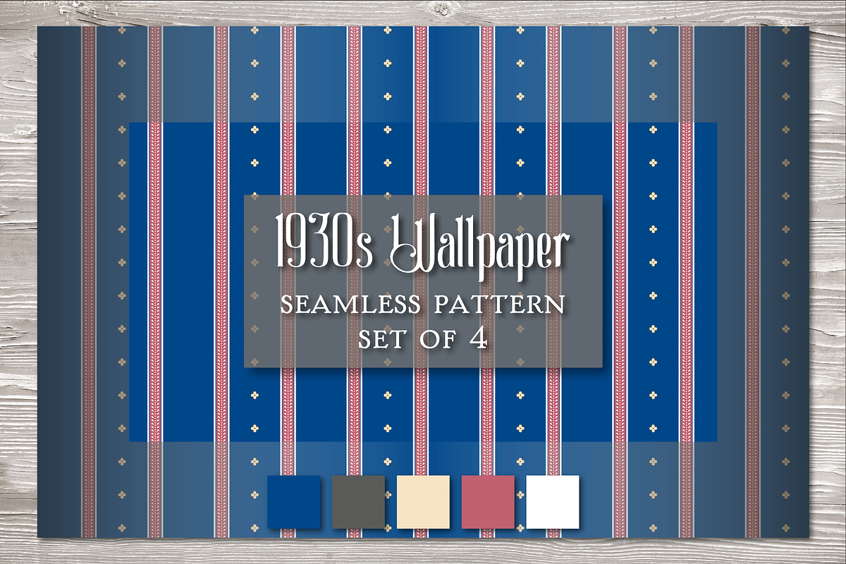 Vintage Seamless Pattern Navy/Spice, a Pattern Graphic by Barbara's iCandy (Photo 5 of 7)