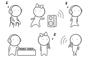 Icons about music and dance, an Icon by JK comics