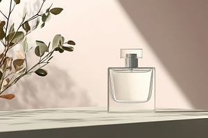 Elegant of a blank perfume bottle, a Photo by Pavel_design