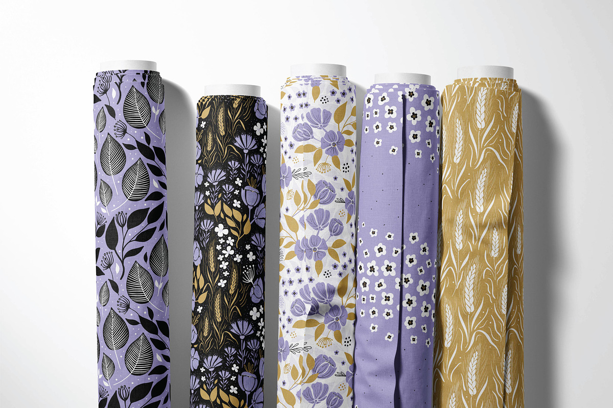 10 Wild meadow vector patterns, a Pattern Graphic by RenattaZare (Photo 13 of 16)