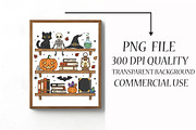Witchy Halloween Bookshelf PNG, an Illustration by Libby Wishes (Thumbnail 2 of 6)