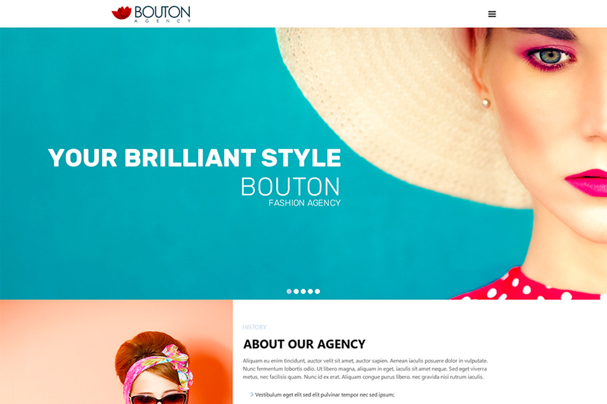 Bouton Fashion & Modeling Site Theme, a HTML Template by Oleg Ribar (Photo 2 of 6)