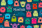 Monster Halloween Clipart Set, an Animal Illustration by Palau (Thumbnail 1 of 12)