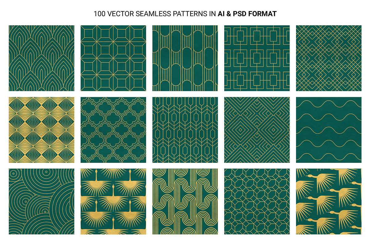 Art Deco Patterns Collection, a Pattern Graphic by DesignerCandies (Photo 12 of 21)