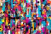 20 Seamless Urban Graffiti Patterns, a Pattern Graphic by Nordic Design (Thumbnail 4 of 9)