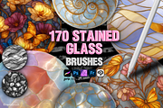 Procreate Stained Glass brushes, a Brush Add-On by Revabrush (Thumbnail 1 of 8)