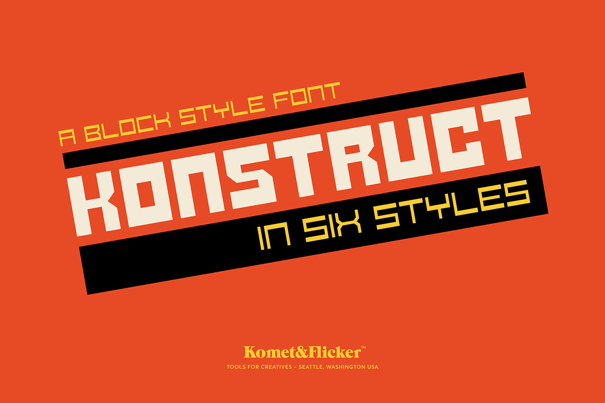 KONSTRUCT - A Block Style Font, a Sans Serif Font by Komet & Flicker (Photo 1 of 15)