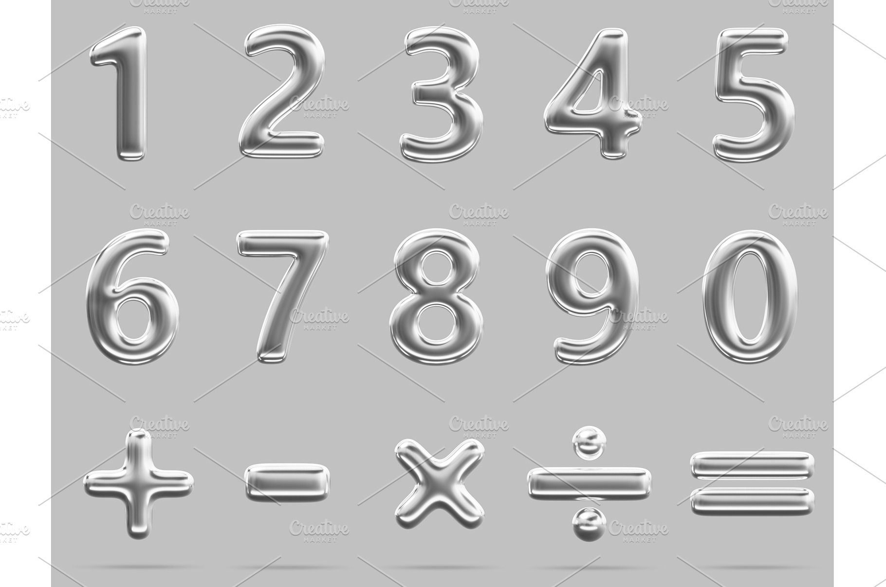 Y2K liquid chrome numbers font from, an Abstract Photo by Marozhkastudio