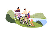 People travel by bike set, a Person Illustration by PaperTrident (Thumbnail 2 of 15)