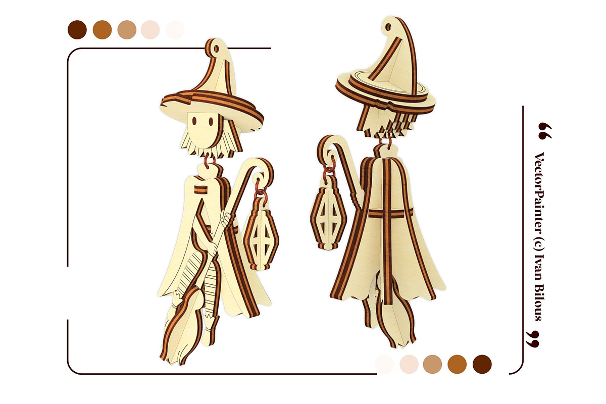 Halloween Witch Ornament - Laser Cut, an Object Graphic by VectorPainter (Photo 15 of 19)