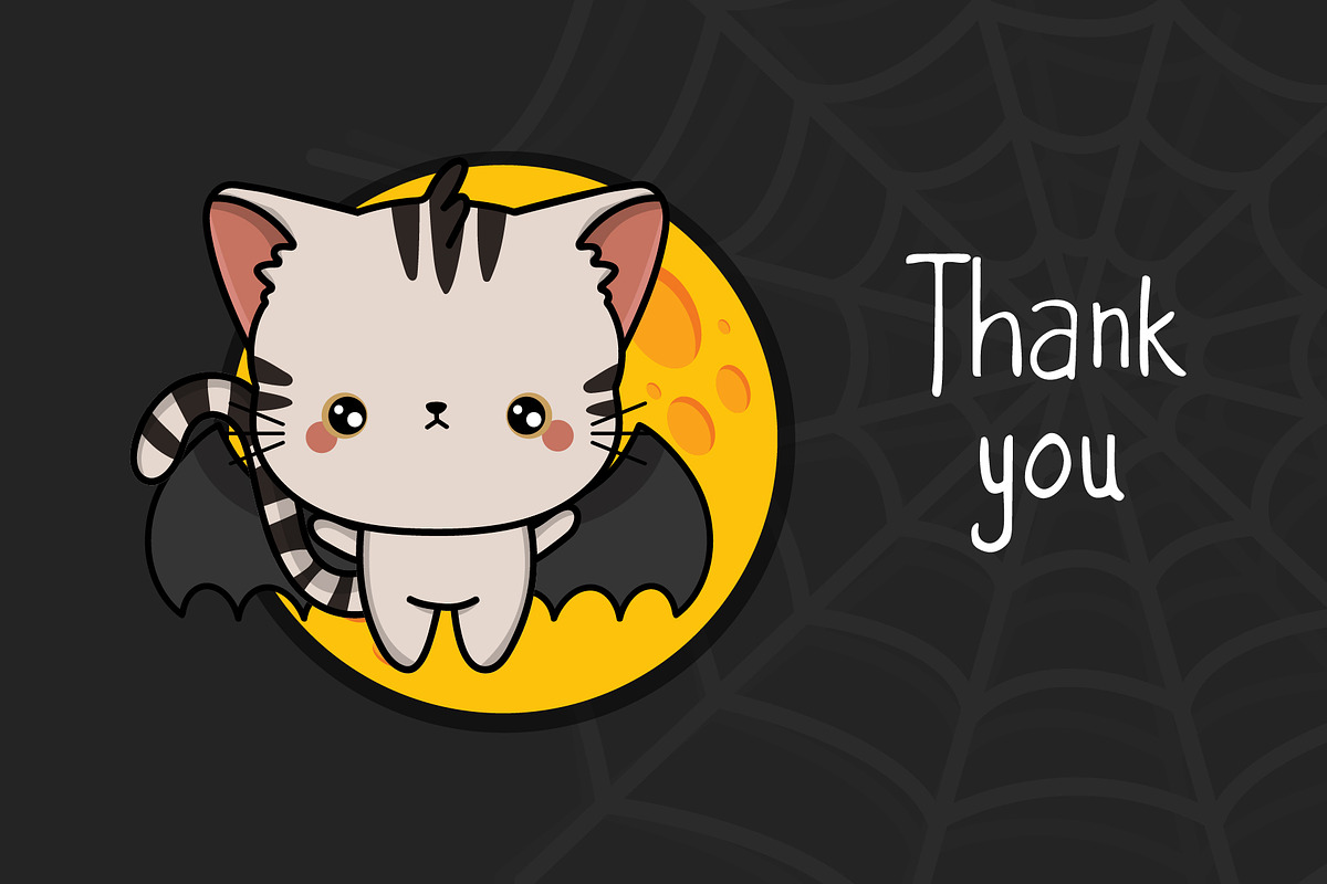 Halloween Cute Cat Illustrations, an Animal Illustration by ArtVarStudio (Photo 3 of 3)