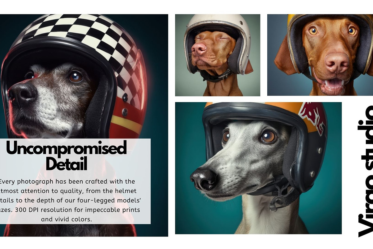 Speedy Tails: Helmet Dogs Bundle, an Animal Photo by Virgo Studio (Photo 4 of 6)