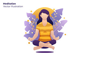 Meditation - Vector Illustration