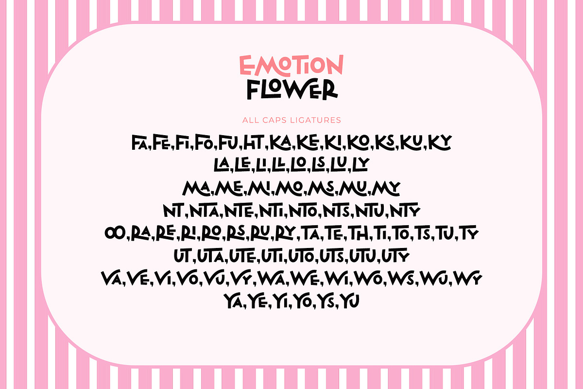 Emotion Flower - All Caps Display, a Sans Serif Font by Airotype (Photo 11 of 12)