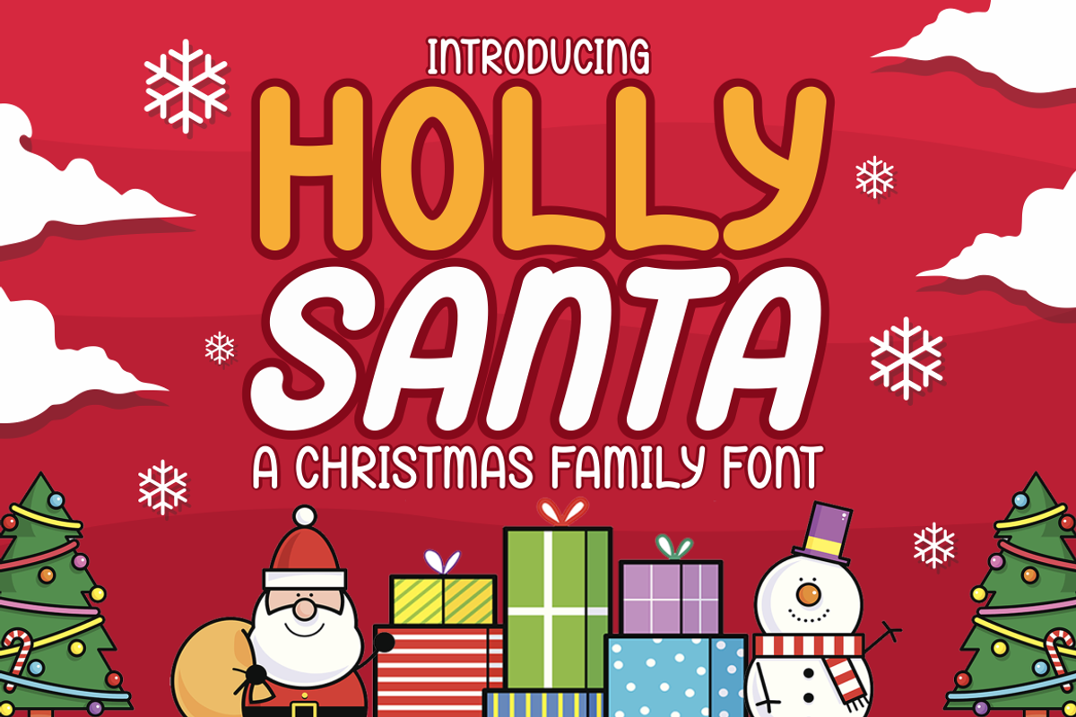 Holly Santa - Christmas Family Font, a Handwritten Font by MaikoHatta (Photo 1 of 6)