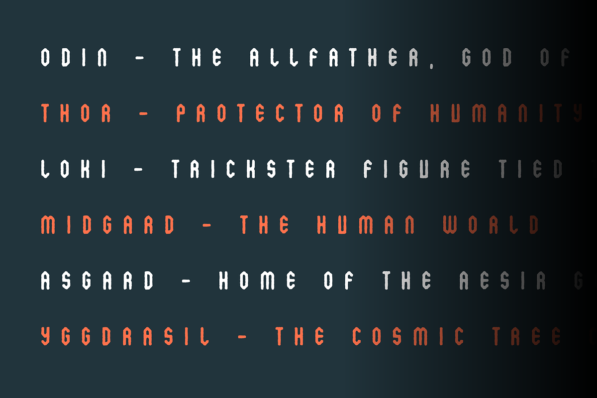 Midgard Eroded Display Typeface, a Sans Serif Font by alpercakici (Photo 4 of 12)