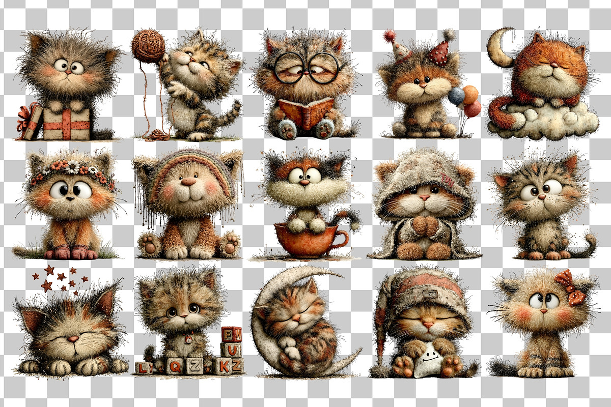 Fluffy Kitten Watercolor Clipart PNG, an Animal Illustration by Nicolle's Colorful Art (Photo 3 of 4)