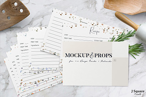 4x6 Recipe Card MockUp & Props