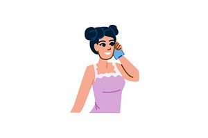 Young woman talking on mobile phone, a Person Illustration by pikepicture