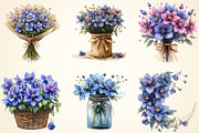 Spring Columbine Flower Clipart, a Work Illustration by OK Design (Thumbnail 2 of 5)