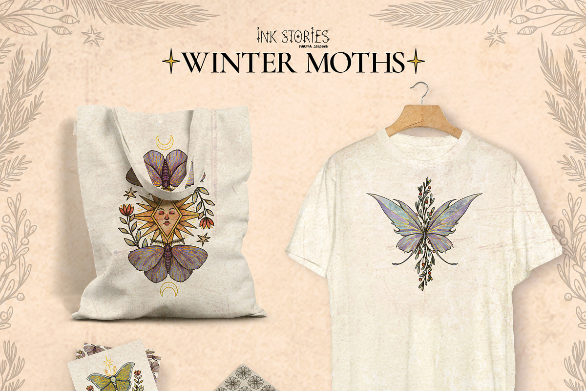 Winter Moths & Evergreen Botanicals, a Seasonal Illustration by Ink Stories (Photo 15 of 15)