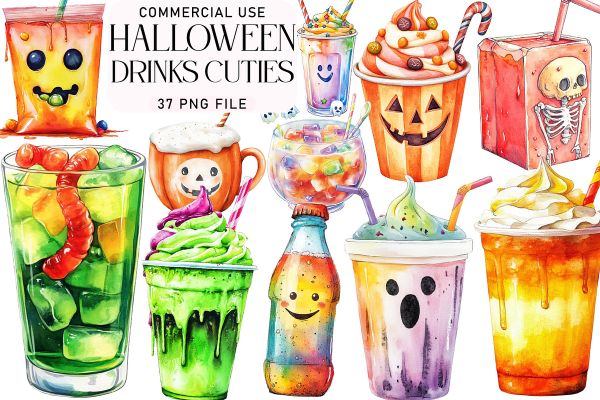 Halloween Drinks Cuties Clipart, an Illustration by Daily.Designs (Photo 1 of 5)