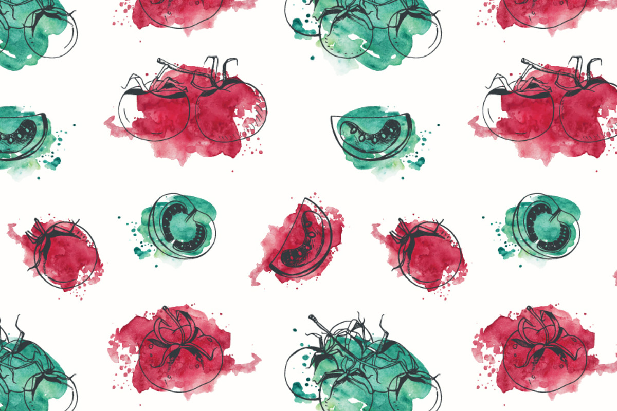 Seamless pattern with tomatoes, a Pattern Graphic by Good Studio (Photo 3 of 9)