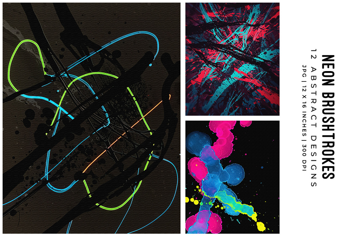 Neon Brushtrokes, a Decorative Illustration by Digital Art Creations (Photo 2 of 7)