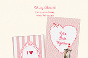 Valentine's Day Frames Cards Clipart, a Decorative Illustration by whiteheartdesign (Thumbnail 14 of 23)