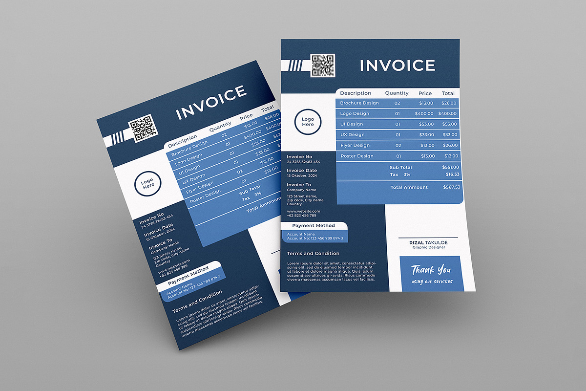 Invoice Template, a Stationery Template by takuloerizal (Photo 3 of 3)